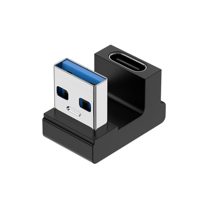 180 Degree Elbow USB C Adapter Type C USB C OTG To USB Converter U Shape USB-C 3.0 Connector for Computer Phone Tablet Adapter 3