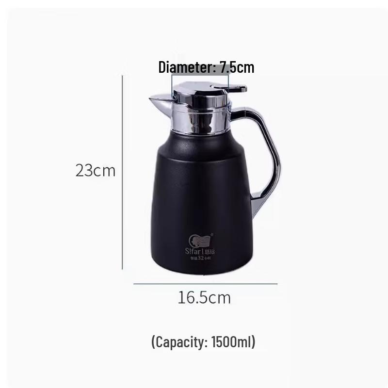 SIFAR Stainless Steel Vacuum Stewing Tea Pot 1.5L