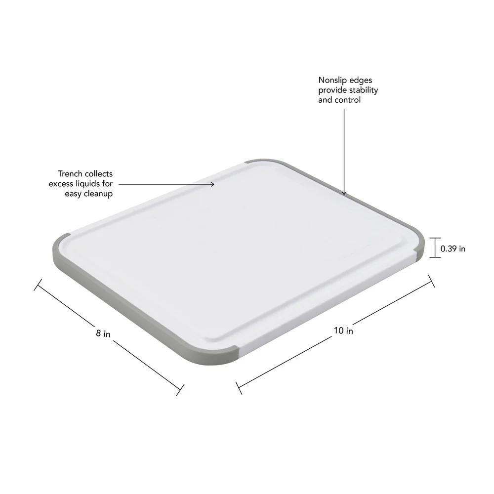 Nonabsorbent Cutting Board with Nonslip Edges Easy Cleanup Durable Poly Surface Chopping Slicing Dicing Food Preparation