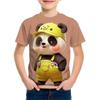 Camiseta de Verano para Niños con Estampado 3D Cuello Redondo Moda Versátil Transpirable Tendencia Casual