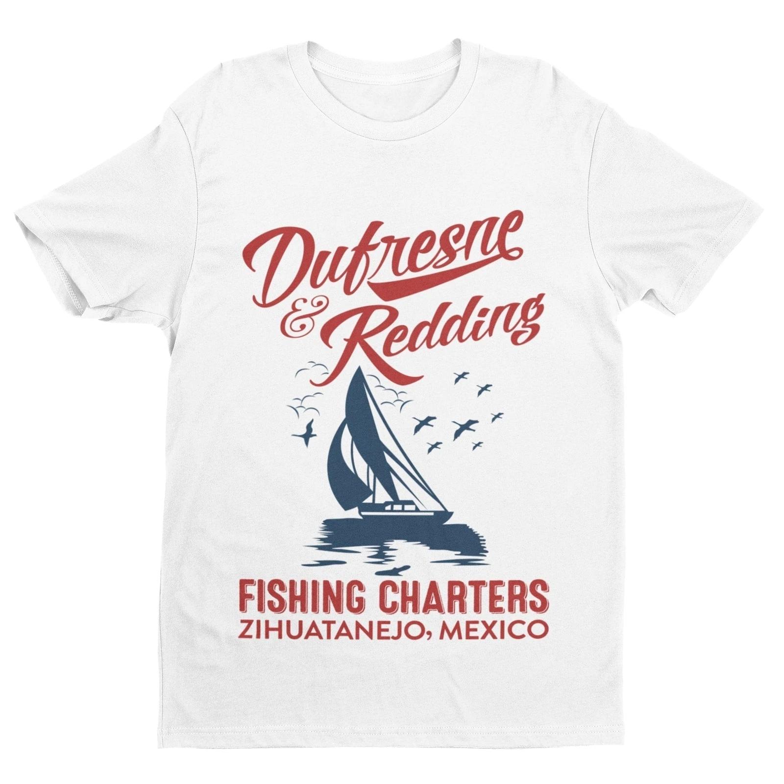 Dufresne & Redding Fishing Charters Retro T Shirt Andy Red Redemption Shawshank M