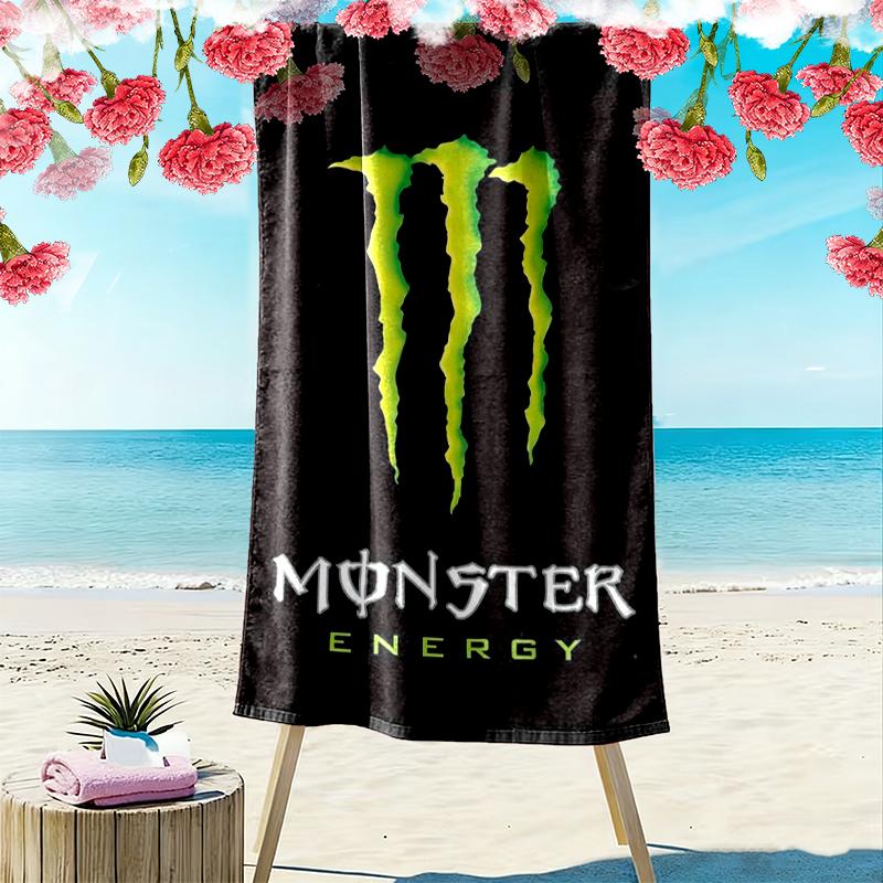 Monster Energy Print Beach Towel, Large Soft Quick Dry Towel for Beach Camping Swimming