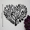 Vintage Boho Floral Heart Metal Wall Art, Iron Tree Silhouette Decor for Home Garden, Romantic Gift