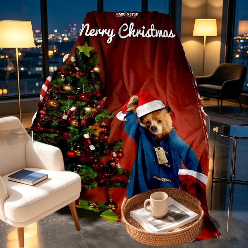 Paddington Bear Print Blanket - Soft & Comfortable, for Bedroom, Travel, Sofa, Home Decoration - Birthday Christmas Gift for Friend