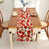 Pudodo Strawberry Table Runner Spring Summer Fruit Strawberry Themed Birthday Baby Shower Party Kitchen Dining Home Decoration (13" x 72")