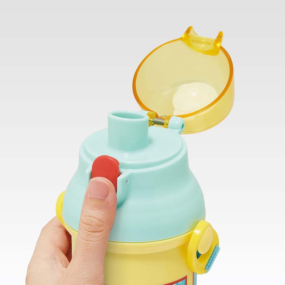 Skater Children's Water Bottle, 480ml, Direct Drinking, Plastic, One-Touch Operation, Dishwasher Safe, Made in Japan, Paddington Bear Design, for