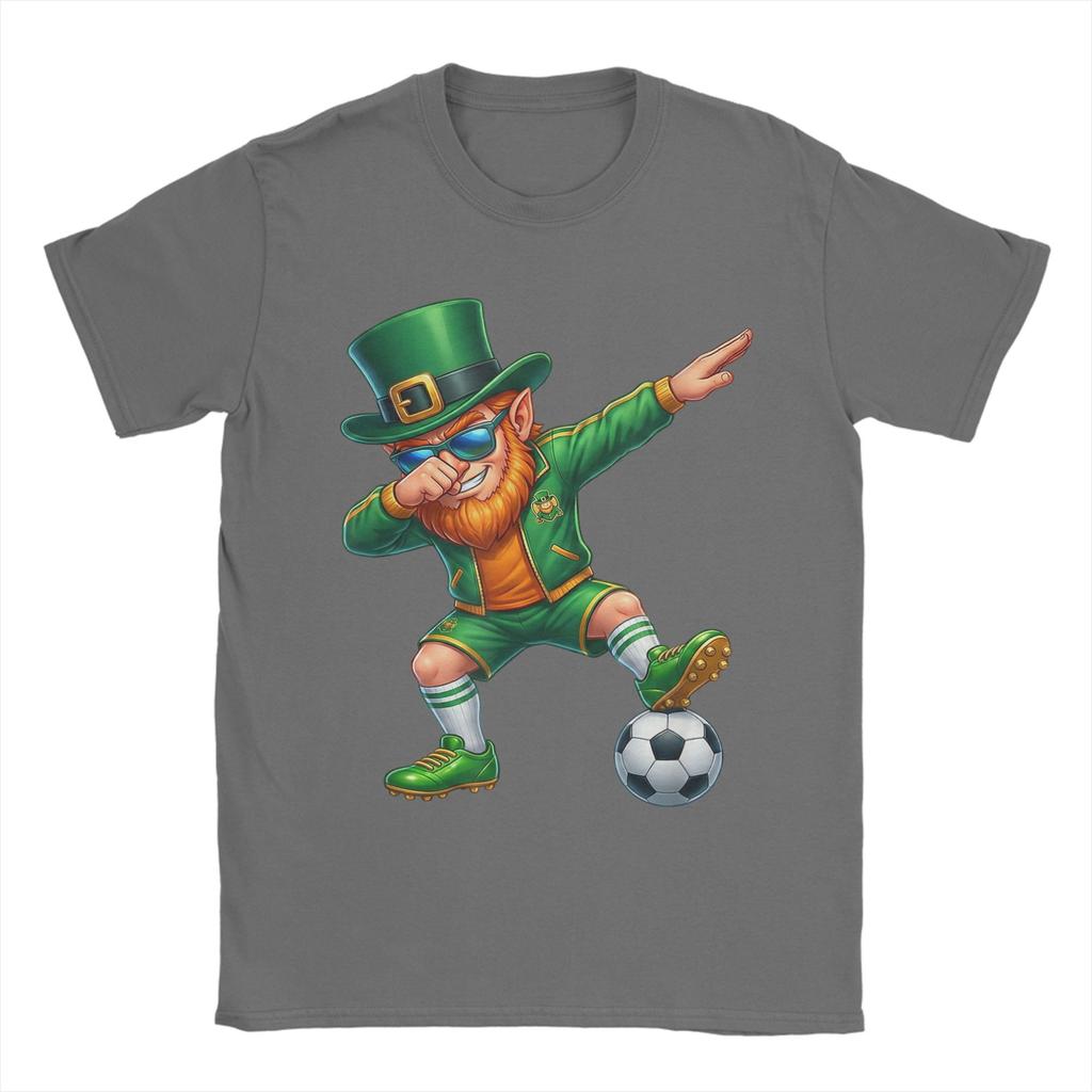 Funny Leprechaun Palying Soccer Player St Patricks Day T Shirt Summer Cotton TShirts For Unisexs Hippie Tshirt ShortSleeve Tops