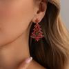 Sparkling Rhinestone Christmas Tree Drop Earrings for Women Elegant Holiday Dangle Earrings Winter Party Jewelry Gifts