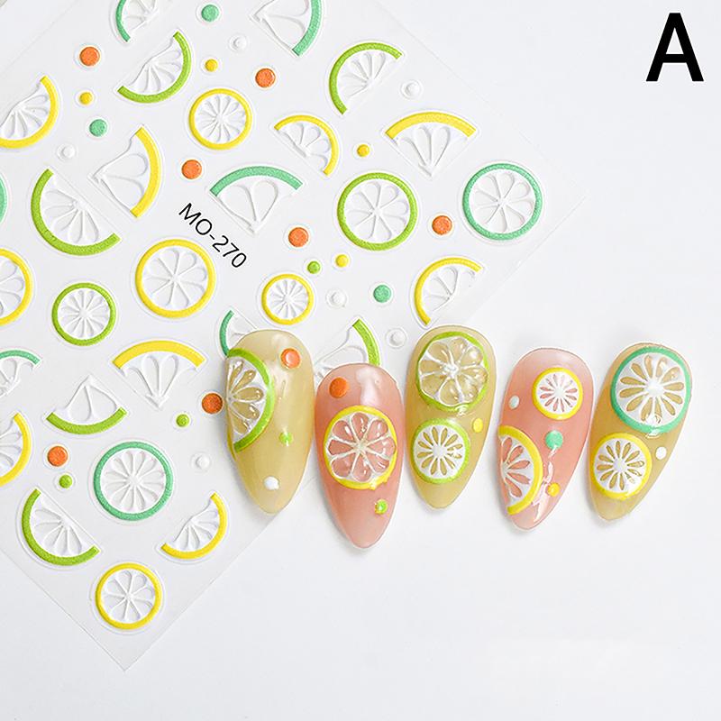 

Лимон Вишня Клубника Сделай сам 5D Мягкий Тисненый Рельеф Самоклеящиеся Украшения для Ногтей Наклейки Декаль