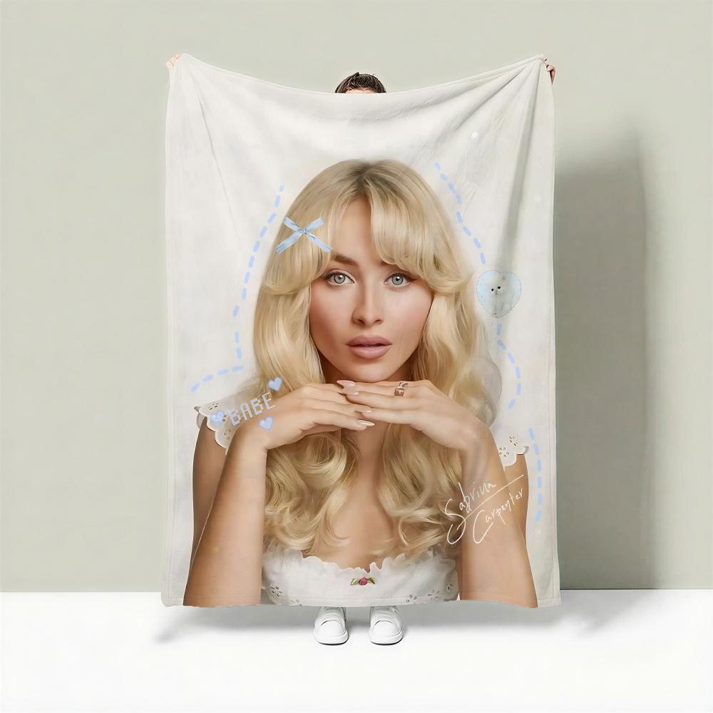 Singer S-Sabrina Carpenter Throw Lightweight 240g Flannel Blanket Soft Skin-friendly for Summer Cooling 75cmx90cm