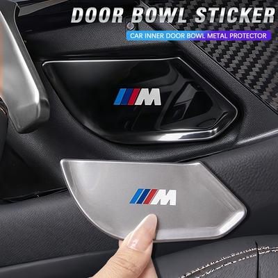 Car Inner Door Bowl Metal Protector Stickers For BMW  3 Series 5 Series X1 X2 iX1 X5 X6 X7 G05 G06 G07 G20 G28 320i 325i 330i E222