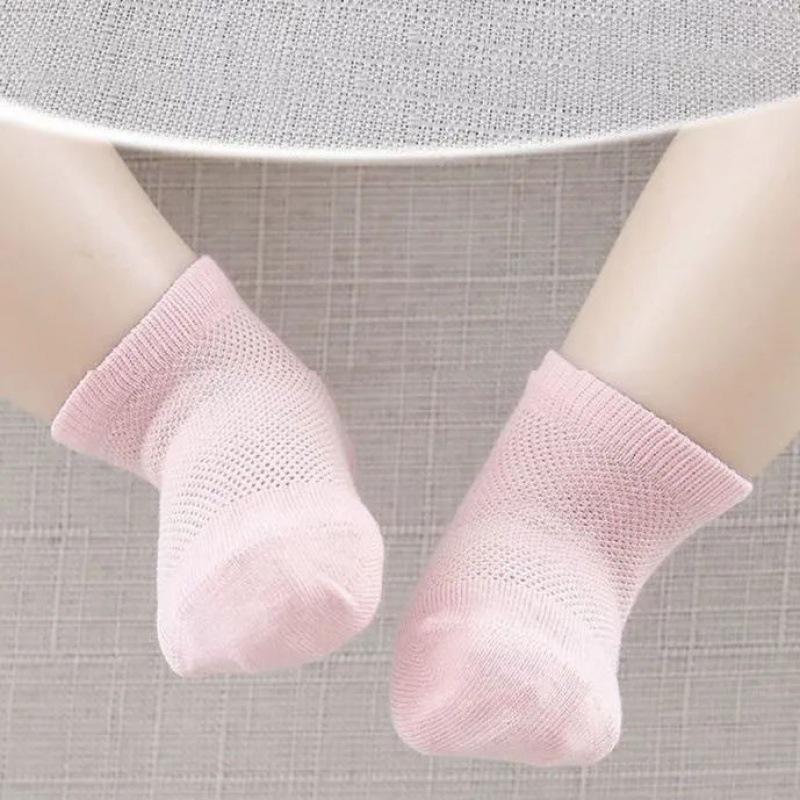 5 Pairs/Set White Mesh Socks for Baby Simple Breathable Soft Cotton Infant Short Sock Summer Kids Casual Sport Socks Calcetines