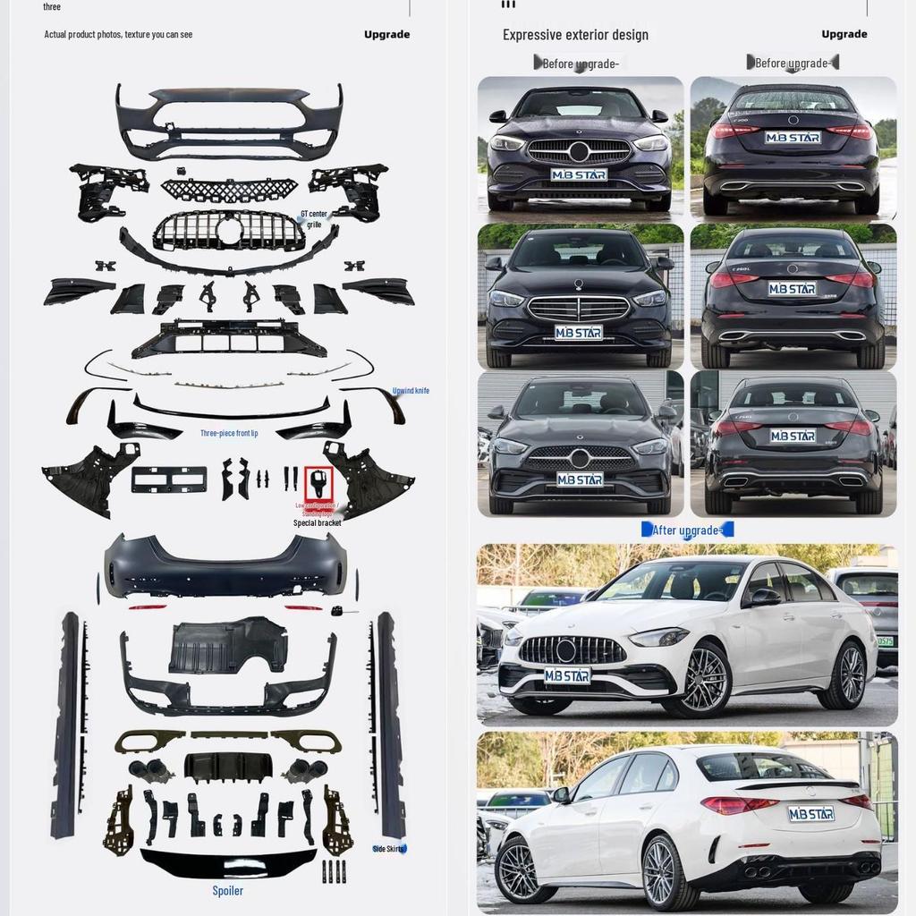 Mercedes-Benz C-Class W206 C43 Edition 1 Exterior Kit: Front and Rear Bumpers (2022+)