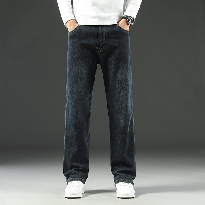 Y2K Autumn and Winter Baggy Jeans Men's Autumn and Winter Loose Straight Wide-leg Business Trousers Mens Clothing
