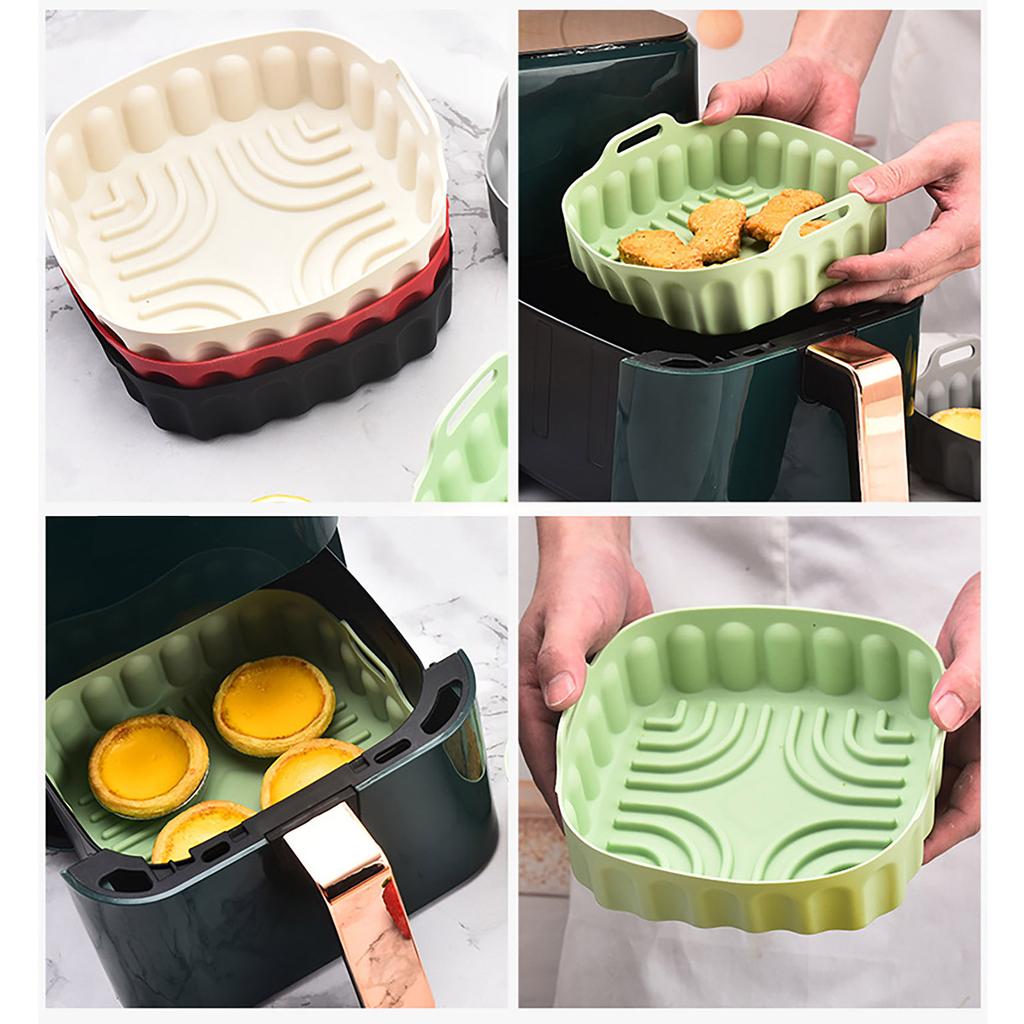 High Temperatures Resistant Silicone Baking Tray for Air Fryers Nonstick Oven Mat Microwave Chicken Pans Accessories