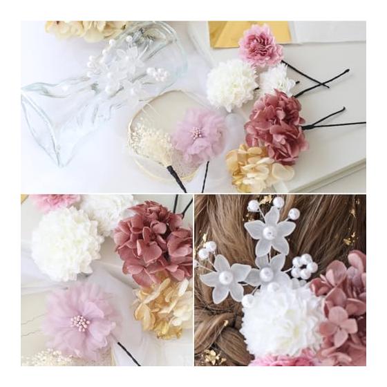 Bud Flower Hair Accessories for Coming-of-Age Ceremony, Graduation, Weddings, Shichi-Go-San, Kimono, Furisode, Hakama, Head Dress, Bridal, Kimono