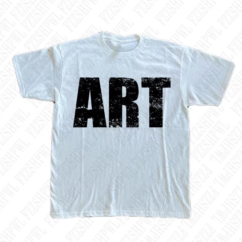 

Hip Hop Art Letter Print Goth Unisex Cotton Short Sleeve T-Shirt Punk Vintage Y2K Harajuku Casual Fashion Rock Grunge Streetwear 4XL