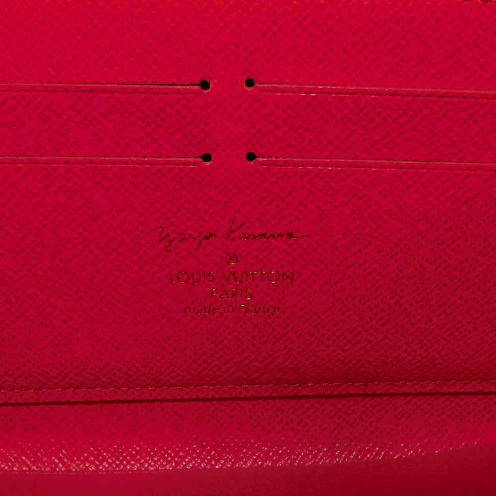 Used 12564 Zippy Wallet M60450 7940 Yayoi Kusama Brown Red Old Model Monogram Pumpkin Dot Rouge Unisex from Japan