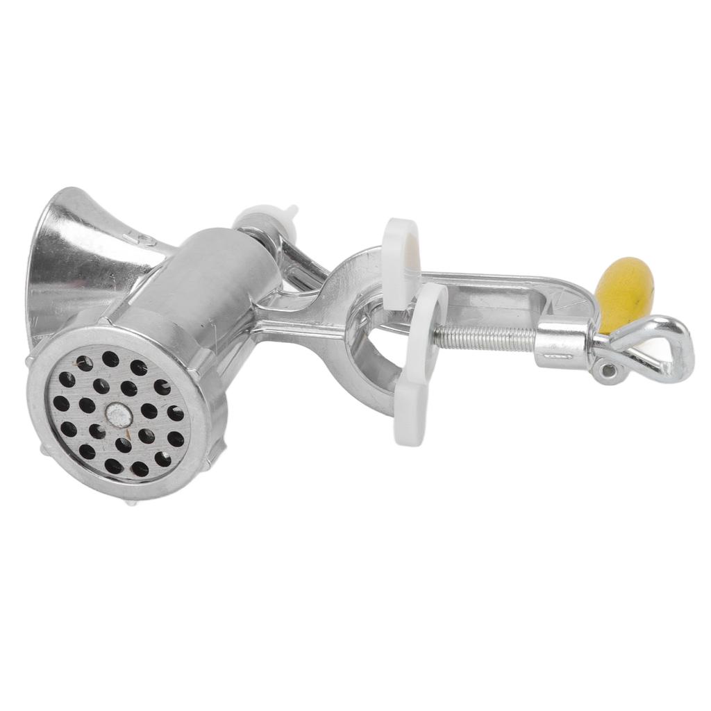 Meat Grinder Small Aluminum Alloy Composite Wood Incisive Blade Silver Manual Meat Stuffer Sausage Maker for Beef Pork