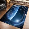 Space Capsule Galaxy View Door Mat, 3D Universe Visual Illusion Rug, Non-Slip Washable Decor Carpet for Game Room Patio