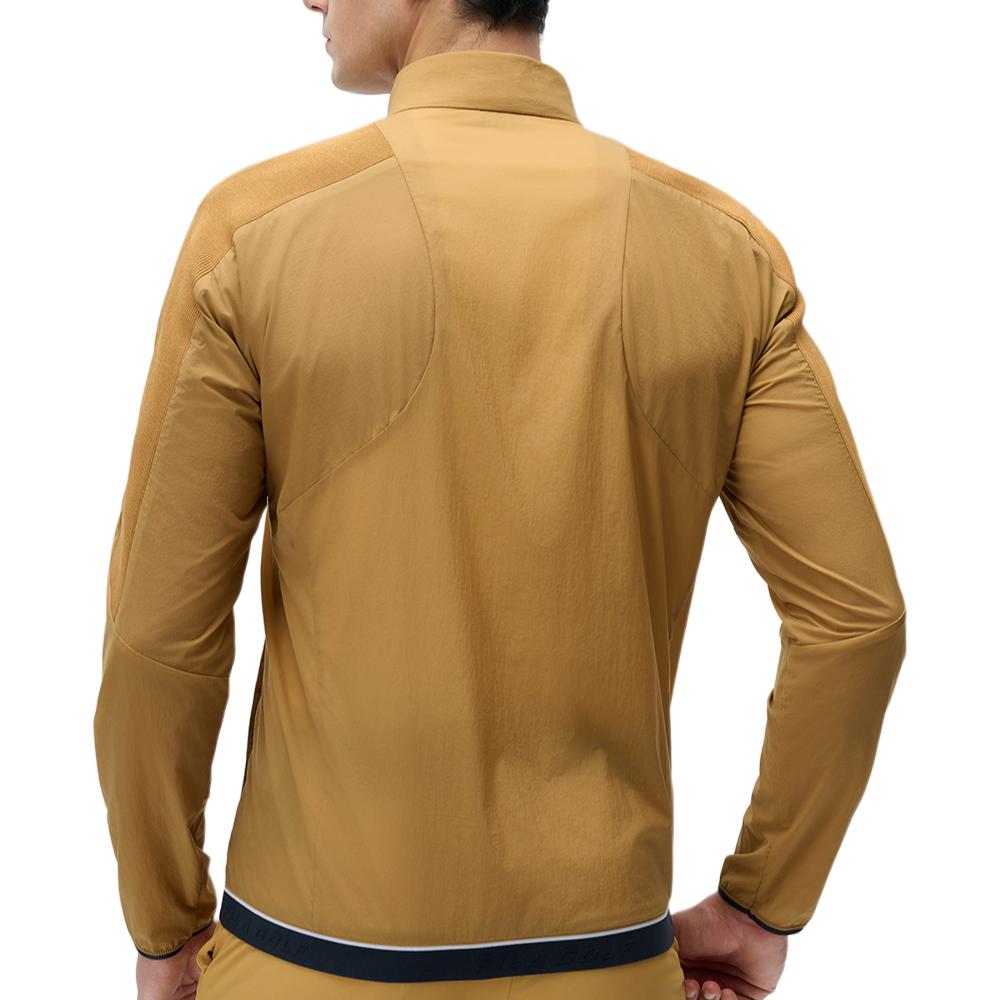 FILA Comfortable Stylish Elastic Soft Stand Collar Zip Design Long Sleeve Jacket Men jackets Yellow Brown A11M435702F-BN