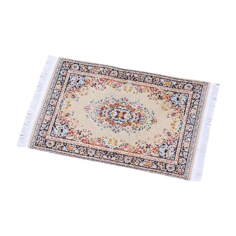 Friendly Doll House Floor Mat Turkish Style Miniature Carpet Easy To Clean Soft Fabric For Childrens Room Decoration