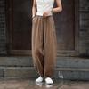 2025 Spring/Summer Women's Cotton Linen Slimming Lantern Pants - Sand Washed Loose Fit.