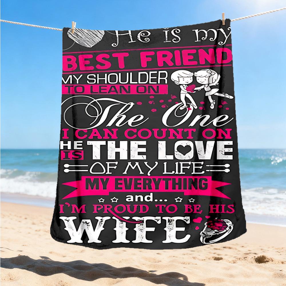 

1pc Wife Pride Outdoor Blanket, Soft And Comfortable Blanket, Casual Warm Outdoor Blanket, Good Birthday Gift yy251201176 75x90cm
