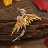 High-End Enamel Brooch: Retro Phoenix Perching on Wutong Tree, Perfect for Women's Cheongsam and Suit Accessories in Ancient Style.