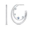 Double Hoop Earrings For Women 925 Silver Starry Moon Sea Star Turtle Pendants Ear Studs Earrings Fine Anniversary Jewelry Gifts
