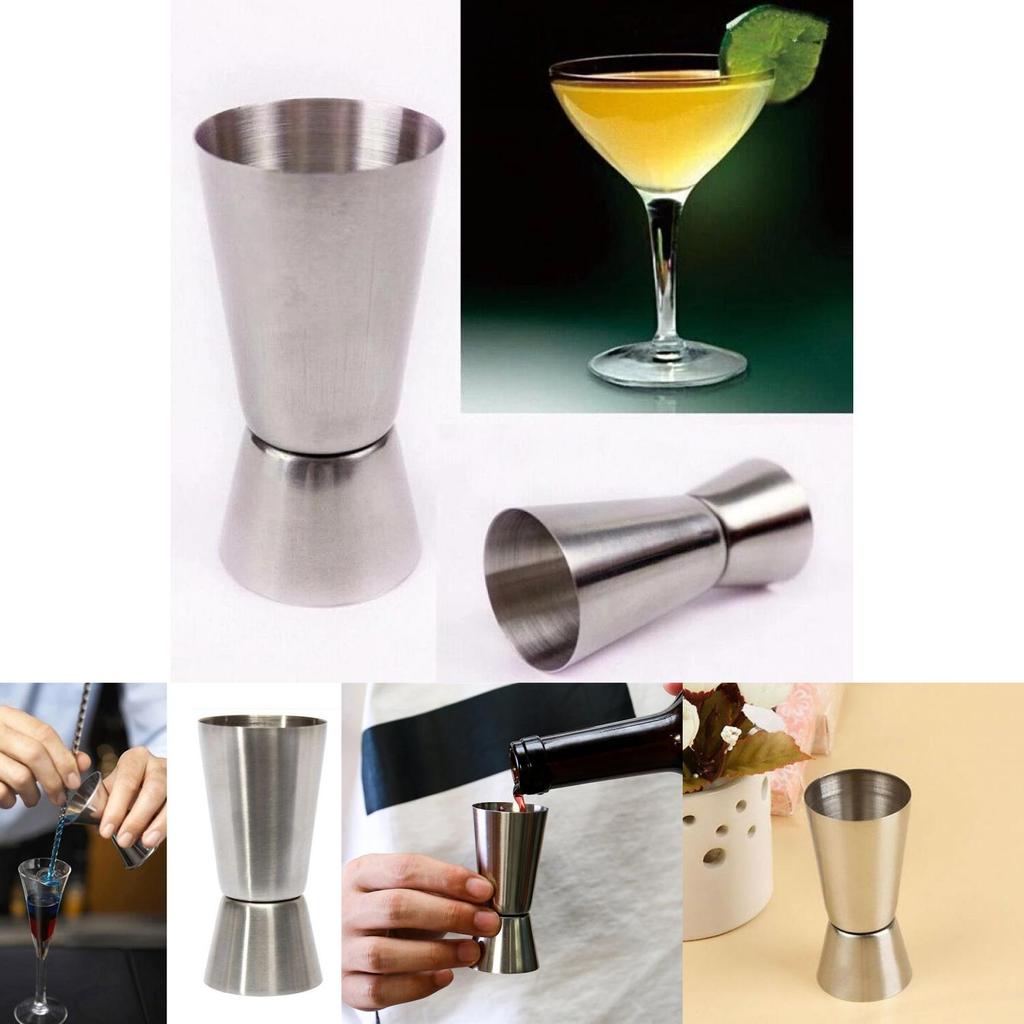 Stahl Einzel Jigger Doppelter Schuss Getränke Spirituosen Messbecher Cocktail 2550ml Messbecher