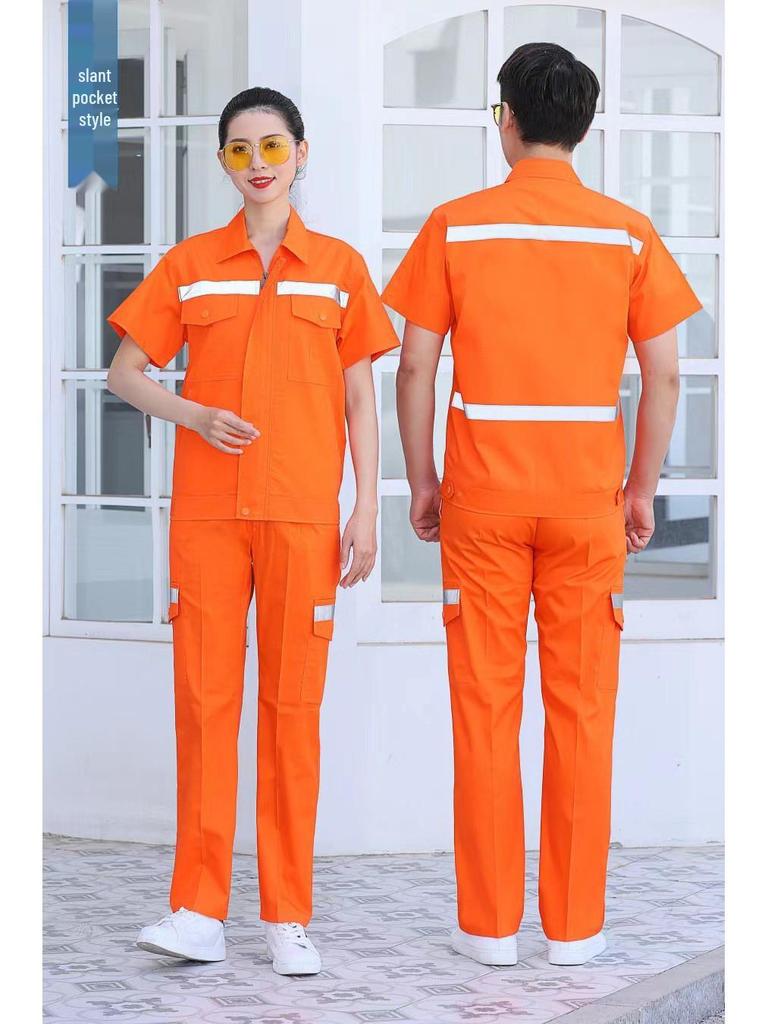 Reflective Workwear Set: Spring & Autumn, Summer Sanitation, Road Construction, Wear-resistant, Thin Long-sleeved Uniform
