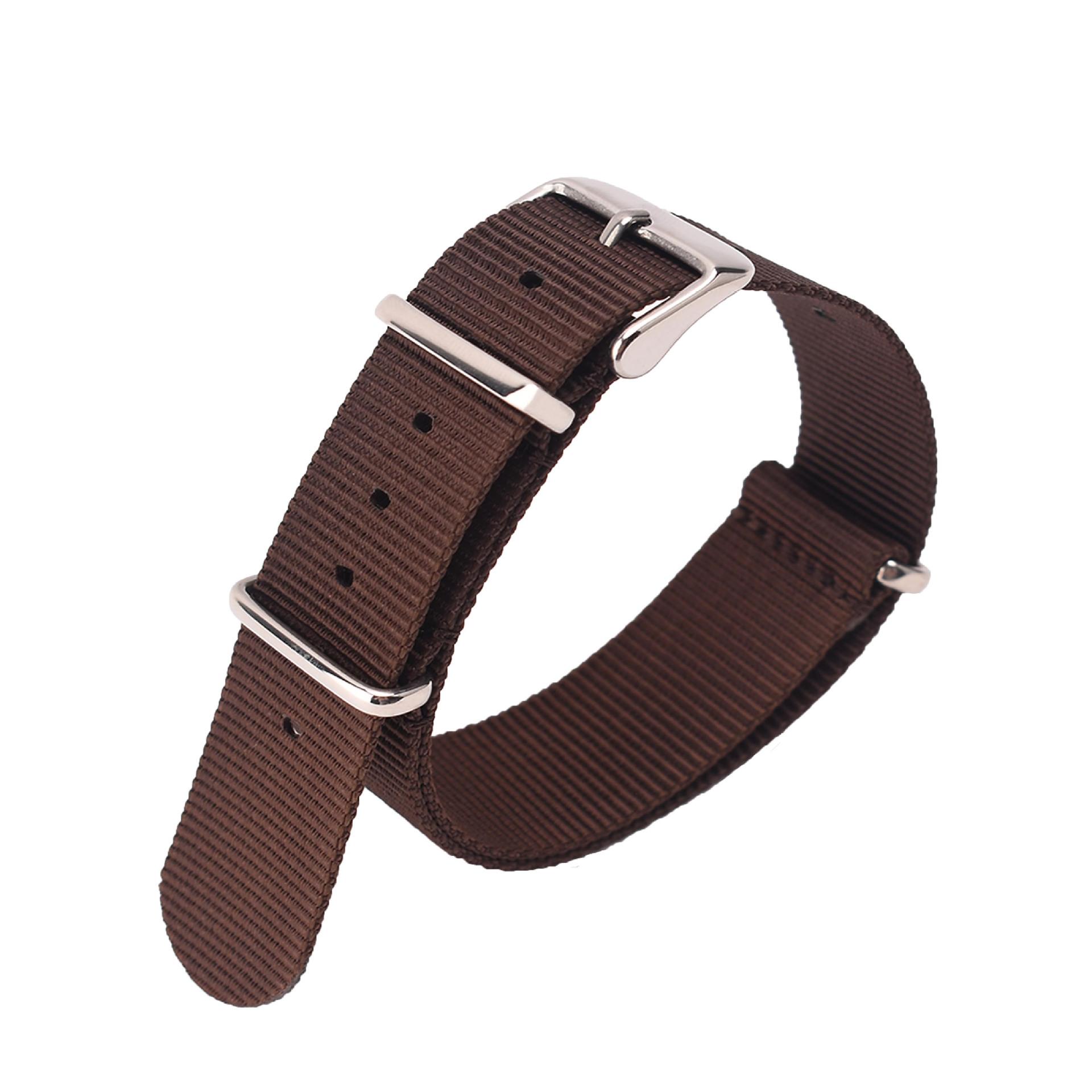 NATO Nylon 20mm Canvas Uhrenarmband mit Drei-Ring-Dornschließe 24mm black