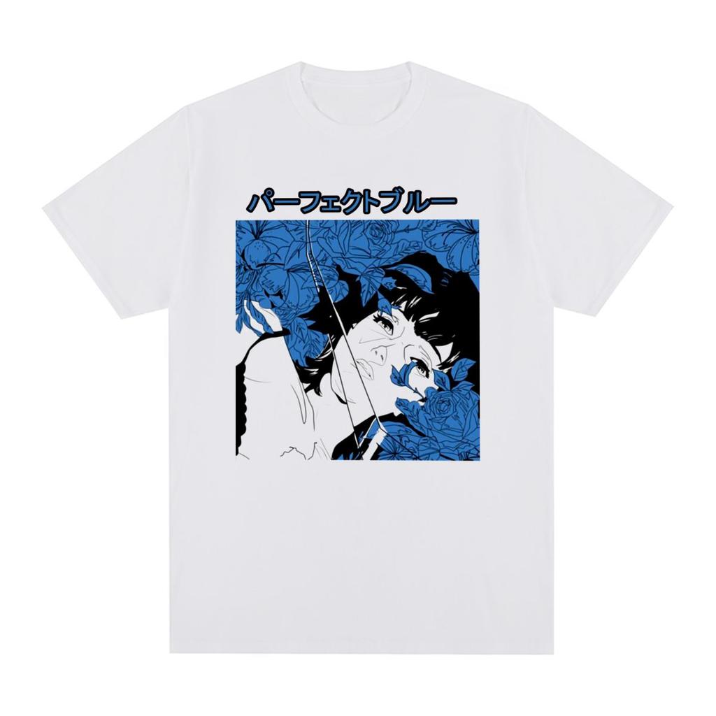 Perfect Blue Vintage T-shirt Couples Anime Clothing Fashion Cotton Harajuku Gothic Men T shirt New Tee Tshirt Womens Tops