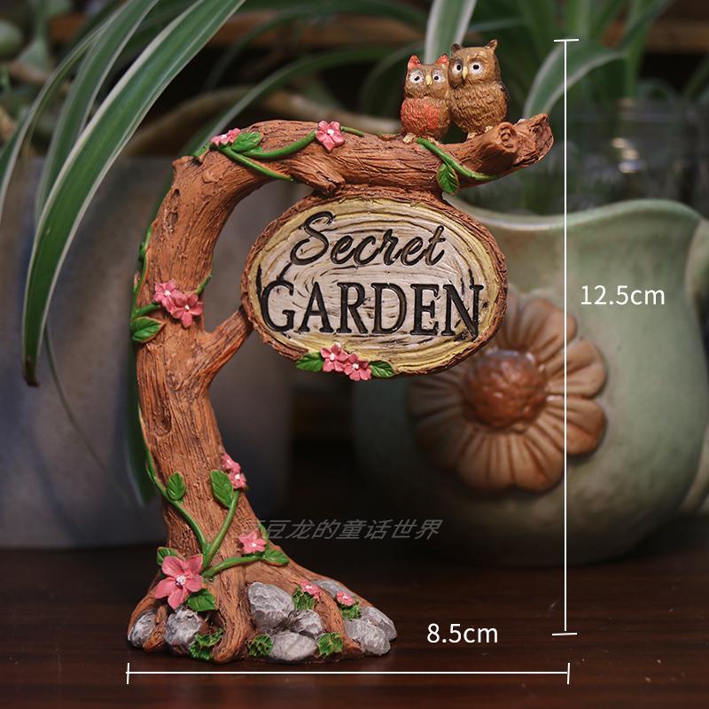Micro-landscape Horticultural Owl Stump Swing Landscaping Home Decoration Ornaments Resin Fleshy Flower Pot Home Decor