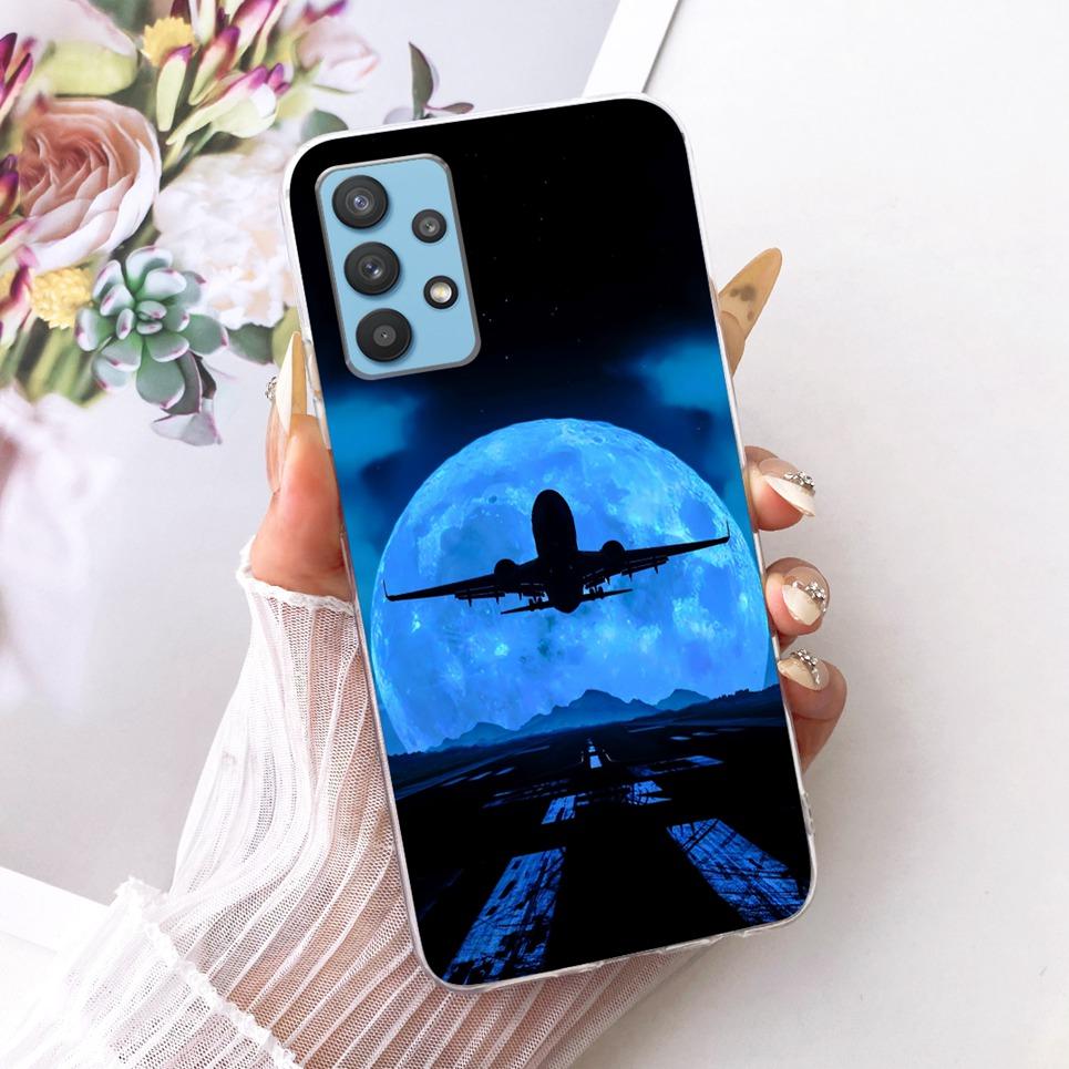 Cartoon Katze Drache Tiere Malerei Hülle für Samsung Galaxy A32 A33 5G 4G Rückseite Transparent Weiches TPU Silikon Handyhülle