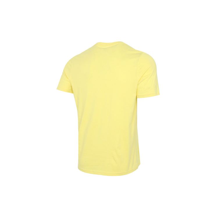 Puma Contrast Logo Print Sports Crew Neck T-Shirt Men Tops Yellow 845864-38