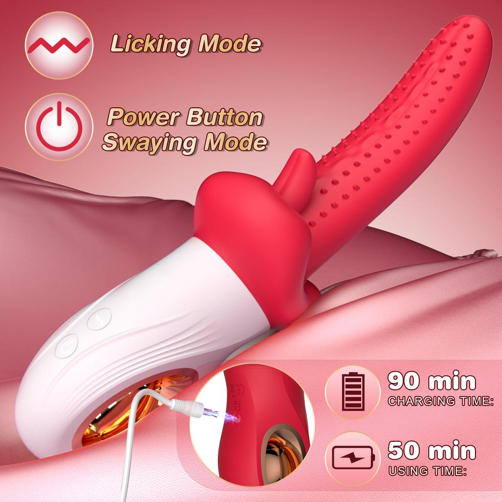 Tongue G Spot Vibrator Clitoris Stimulator Swing Vibrating Masturbator Dildo Nipple Massager Erotic Machine Sex Toy for Woman