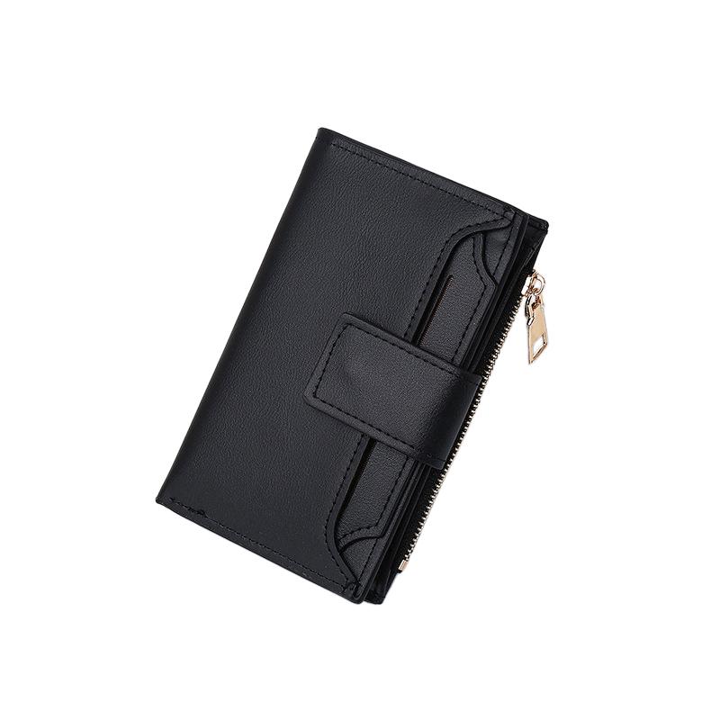 Short Multi-Functional Wallet Large Capacity Folding Zipper Bag Multi-Card Slot Leather Wallet/Coin Purse