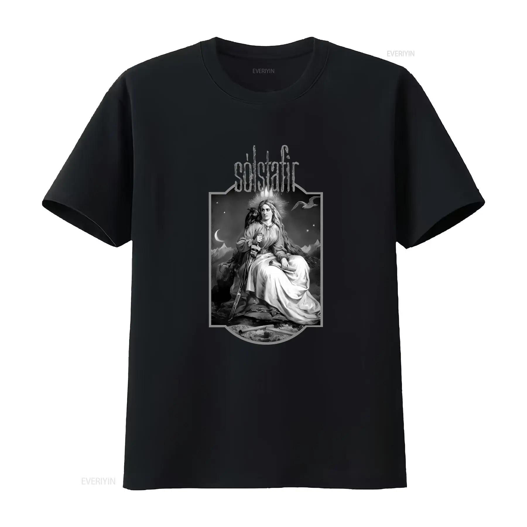

Solstafir Endless Twilight Of Codependent Love T Shirt Gothic Fantasy Design with Moon Raven Sword Motif vintage Washed Soft 5XL різнокольоровий