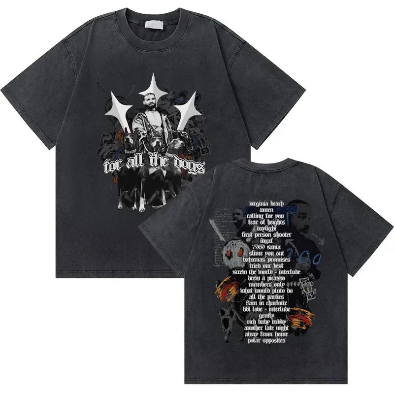 Washed Vintage Rapper Drake Take Care Album Graphic T Shirts Men Hip Hop Retro Tshirt Mens Fashion Casual Oversized Tee Shirt