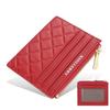 BAELLERRY Women's Multi-color Korean Style Embossed Thin Zipper Card Holder