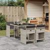 VidaXL Ensemble à manger de jardin et coussins 5 pcs gris clair rotin 3277846