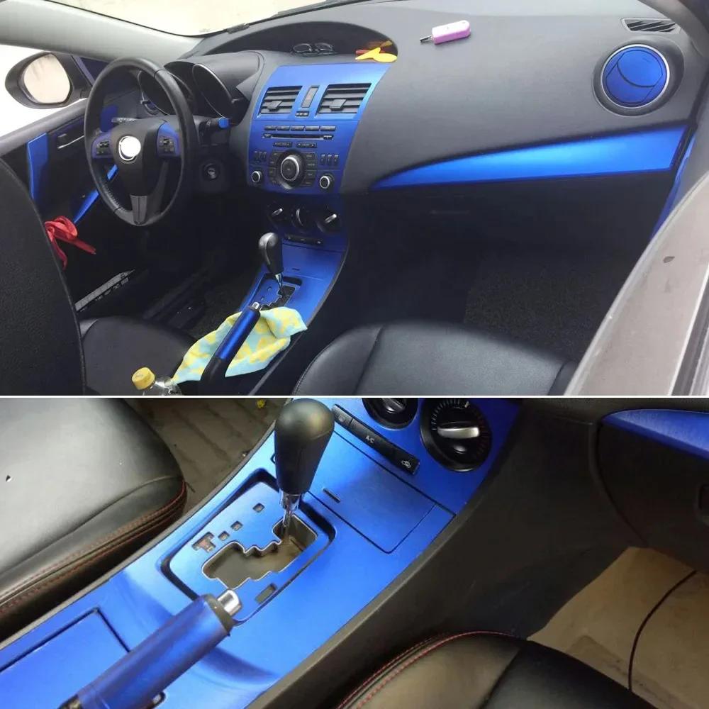 For Mazda 3 2010-2015 Interior Central Control Panel Door Handle Carbon Fiber Stickers Decals Car Styling Accessorie