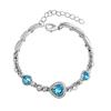 Heart & Peach-shaped Crystal Diamond Bracelet - Fashionable Jewelry Bangle