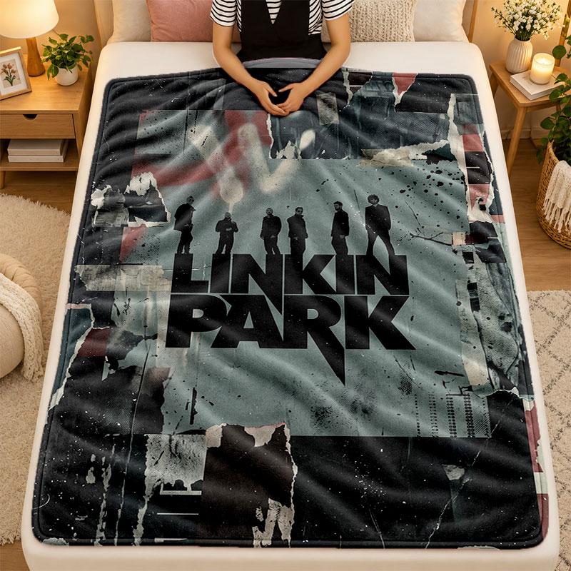 Flannel BlanketLinkin Park Warm Soft Throw Blanket for Indoor Sofa Bed Living Room Use