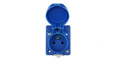 Gniazdo Tablicowe 10/16A 2P+Z 230V Ip54 Niebieskie /Z Puszką/ 104-0Hp