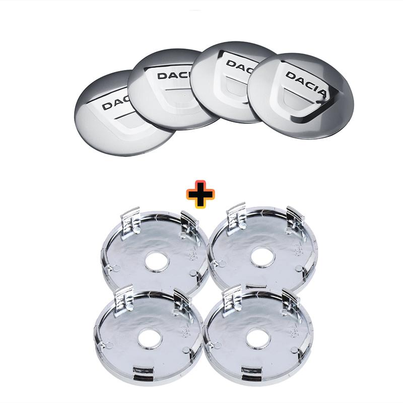 4Pcs Car Wheel Center Hub Caps Aluminum Decorative Sticker For Dacia Logan Sandero Duster Lodgy Jogger Dokker Stepway Bigster