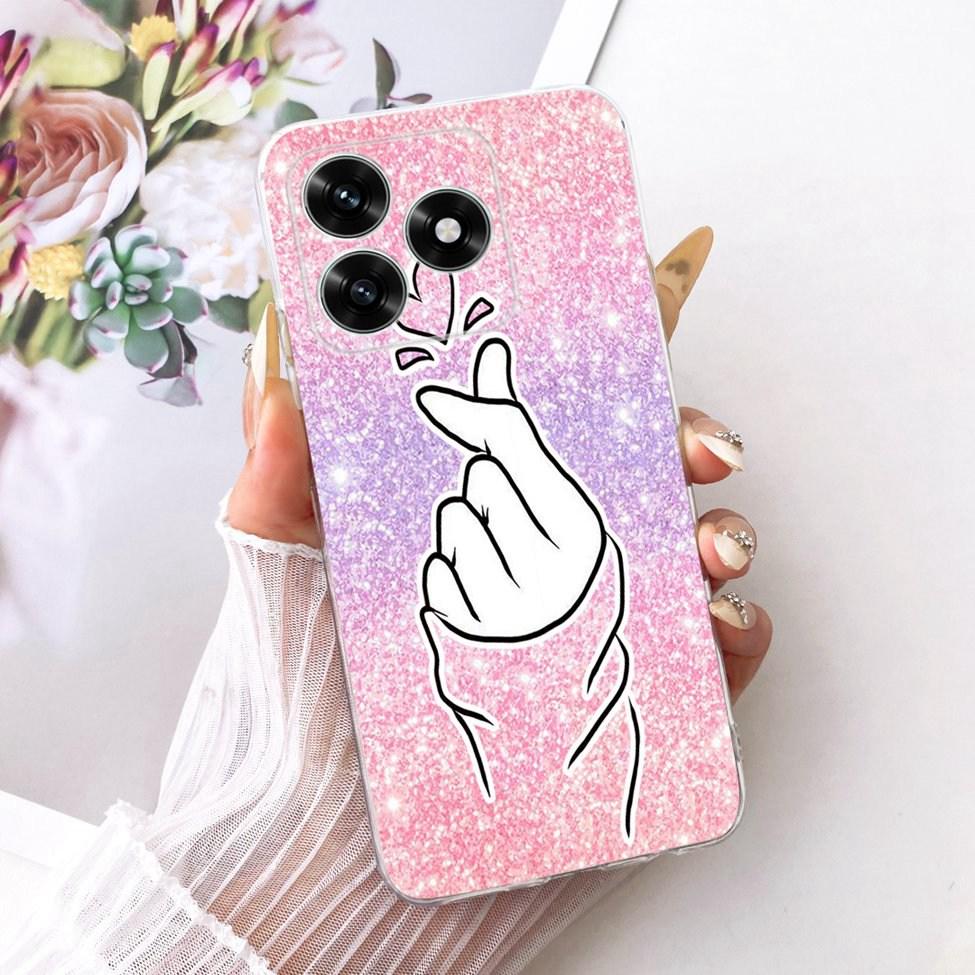 Etui na Honor X5C Plus Pokrowiec Przezroczysty Luksusowy Uroczy Kot Moda Motyl Fajny Malowany Obudowa Na Honor X5cPlus