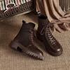 Booties Lace-up Sock Black Female Ankle Boots Punk Style Footwear Combat with Laces Short Shoes for Women Fashion 2024 New Rock